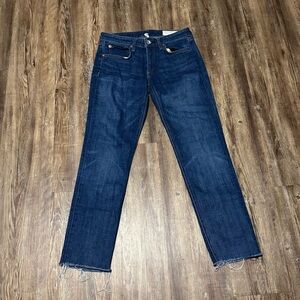 Rag & Bone Dre Low Rise Slim Boyfriend Jeans Women's 24 Frayed Hem in Mission CI